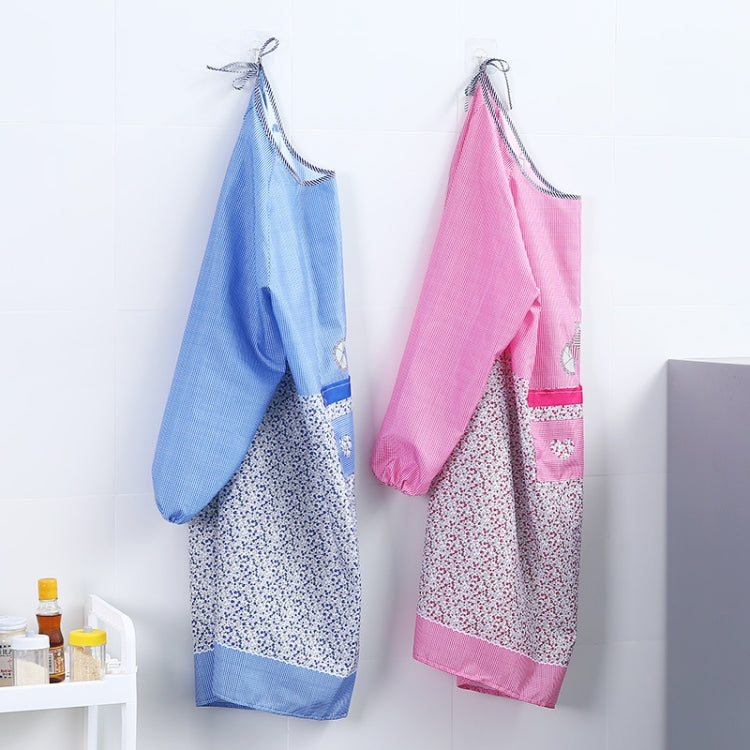 Kitchen Anti-fouling Oil-proof Adult Gowns Home Apron, with Long Sleeve(Pink)