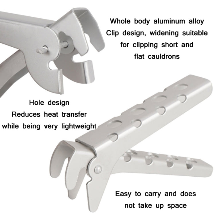 Outdoor Picnic Barbecue Aluminum Alloy Anti-scalding Pot Tongs(With Hole)
