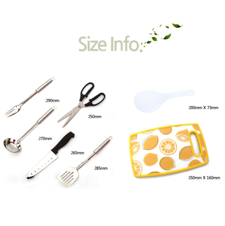 CLS 7-In-1 Outdoor 201 Stainless Steel Cookware Set Picnic Kitchenware Portable Handbag Picnic Bag(Coffe)