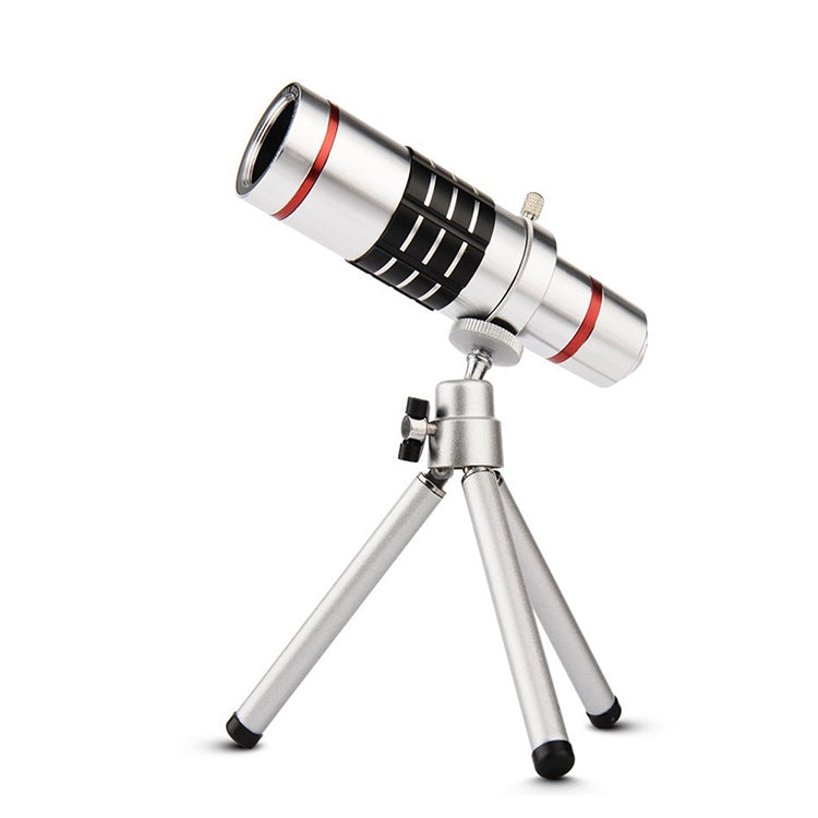 Outdoor Telescope Mobile Phone Accessories Shooting Telephoto Lens with Universal Metal Clip(12X)