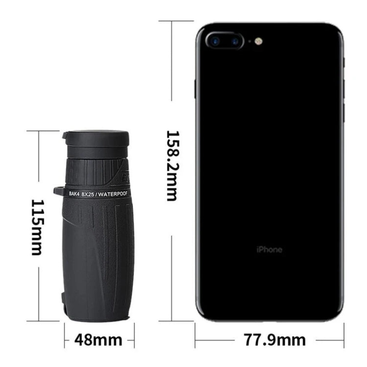 Eyeskey 8X25 Portable Monocular Binoculars Large-field Low-light Night Vision Telescope