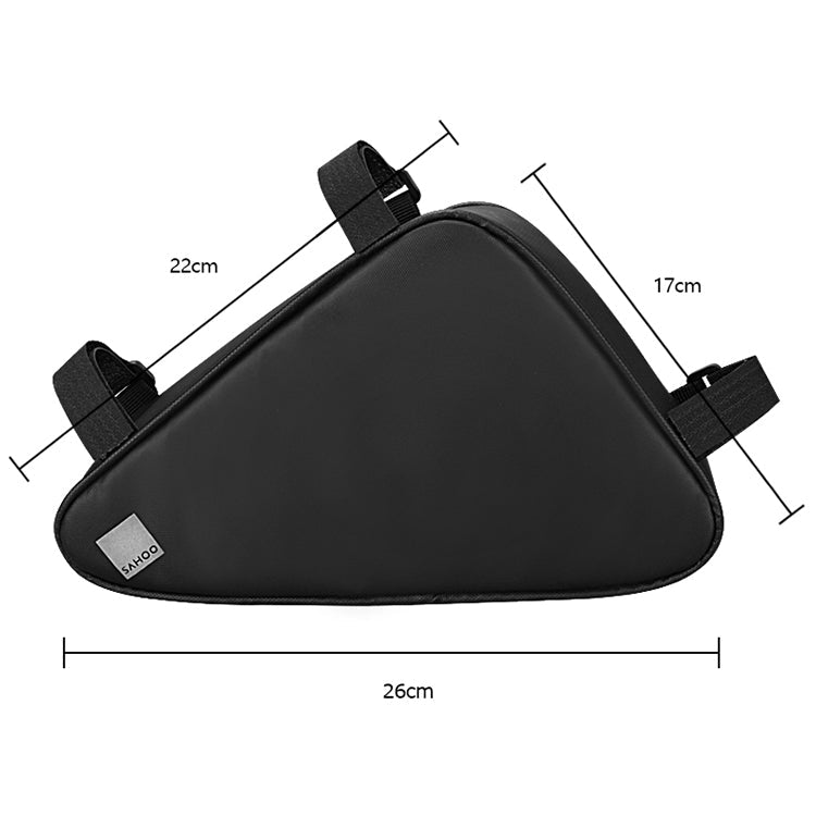 Shark Tiger Bicycle Front Beam Wax Polyester Triangle Bag, Size: 1.5L(Black)