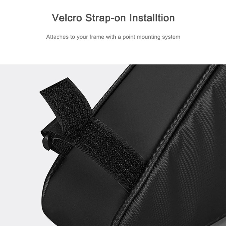 Shark Tiger Bicycle Front Beam Wax Polyester Triangle Bag, Size: 1.5L(Black)
