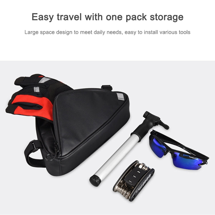 Shark Tiger Bicycle Front Beam Wax Polyester Triangle Bag, Size: 1.5L(Black)