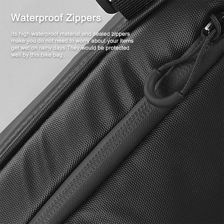 Shark Tiger Bicycle Front Beam Wax Polyester Triangle Bag, Size: 1.5L(Black)