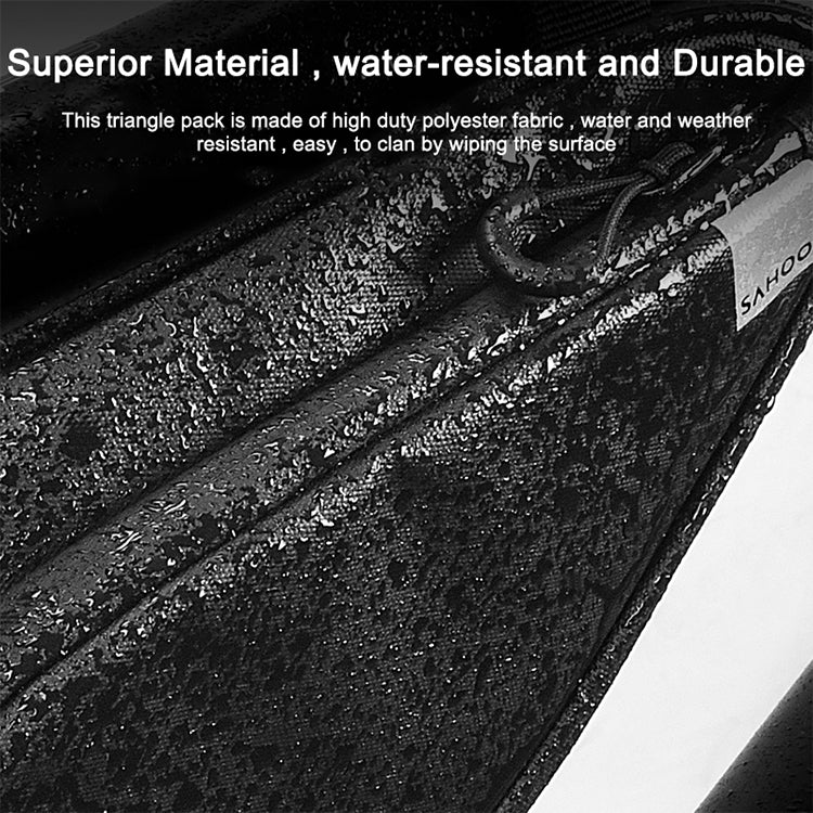 Shark Tiger Bicycle Front Beam Wax Polyester Triangle Bag, Size: 1.5L(Black)