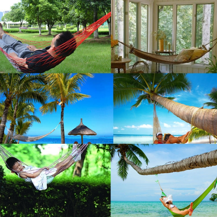 9 Strand Nylon Rope Hammock Portable Camping Leisure Mesh Hammock(Red)