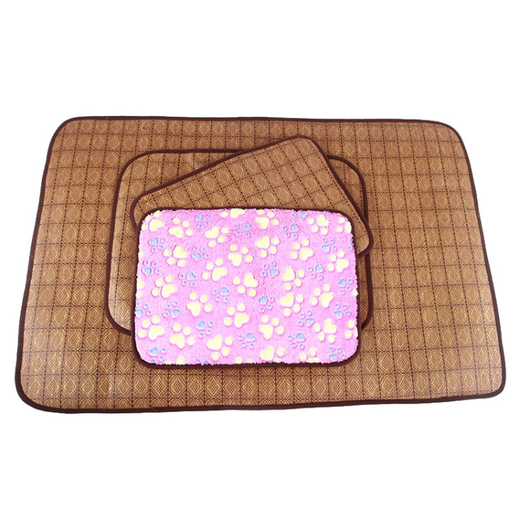 Pet Double-sided Mat Vine Cushion Kennel Cat Blanket Mat, Size:M (Pink)