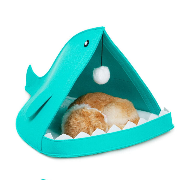 Washable Fish Shape Felt Lovely Fashion Cat and Dog Pet Bed, Specification: 40x40x50cm(Blue)