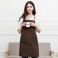 Cotton Kitchen Dining Overalls Strap Apron(Brown)
