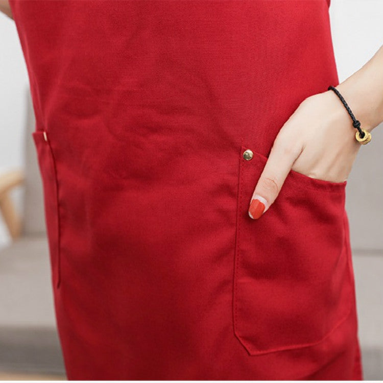 Cotton Kitchen Dining Overalls Strap Apron(Brown)