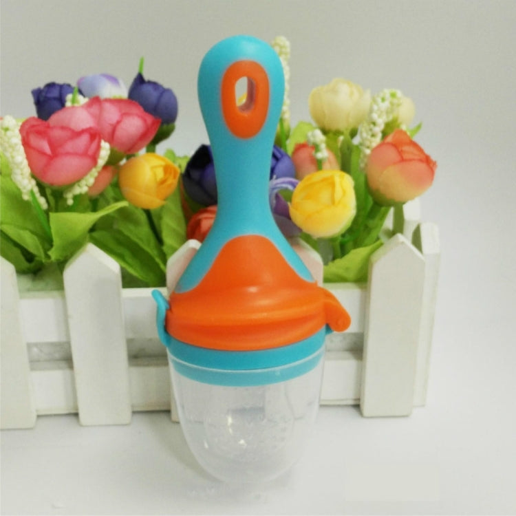 Infant Fruit and Vegetable Pacifier Bite Baby Food Supplement Feeder, Size:M(Blue)