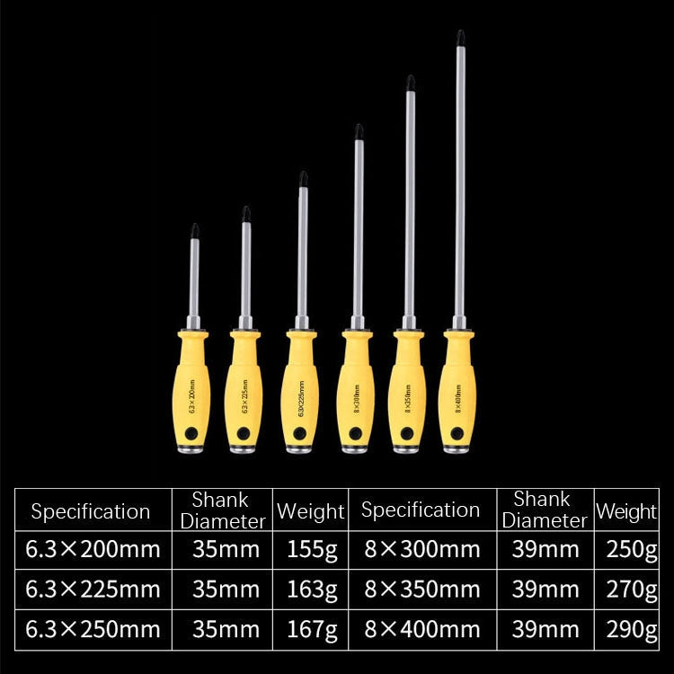 Chrome Vanadium Steel Percussion Screwdriver, Specification: 8x400mm 12inch Phillips