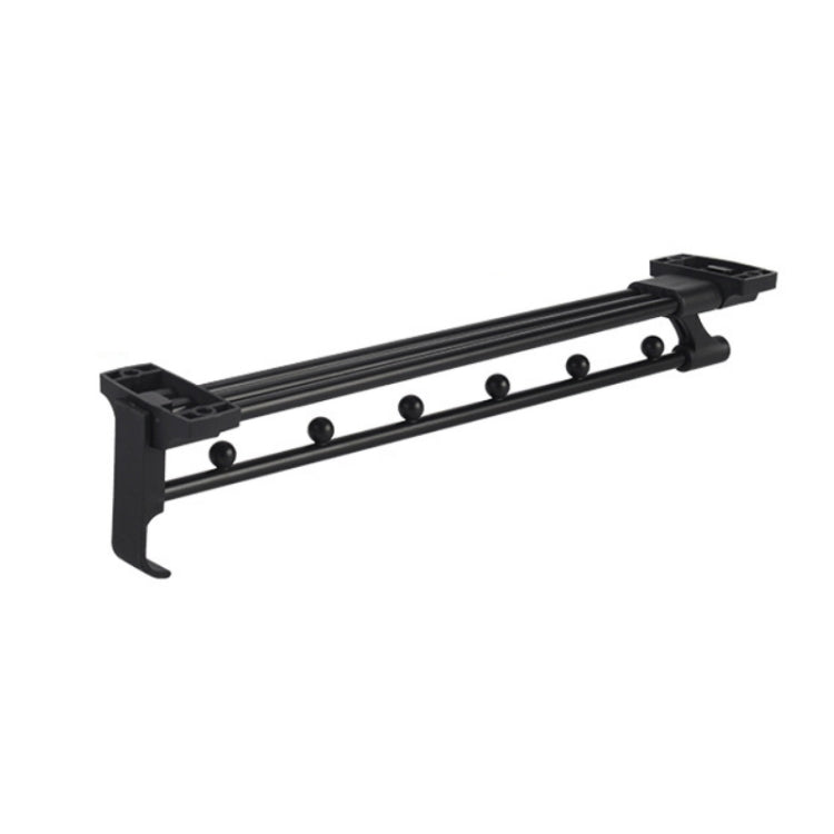 Y02 14 inches 6 Beads Wardrobe Hardware Push-Pull Hanging Rod Clothes Rail