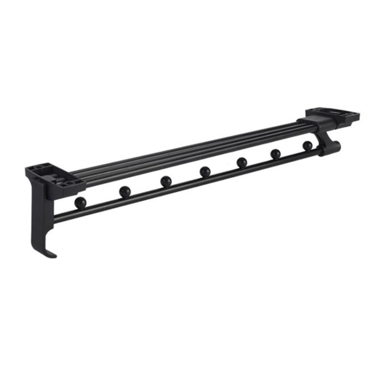 Y02 16 inches 7 Beads Wardrobe Hardware Push-Pull Hanging Rod Clothes Rail