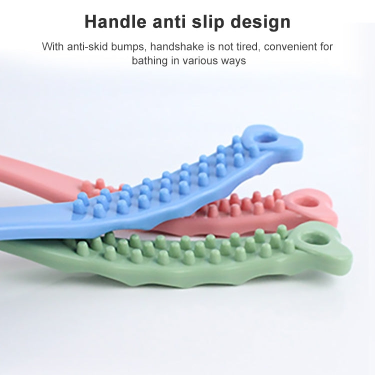 Hanging Long Handle Bath Brush Soft Fur Wash Adult Massage Rub Back Brush(Blue)
