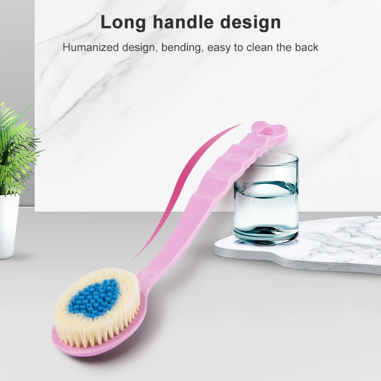 Hanging Long Handle Bath Brush Soft Fur Wash Adult Massage Rub Back Brush(Blue)