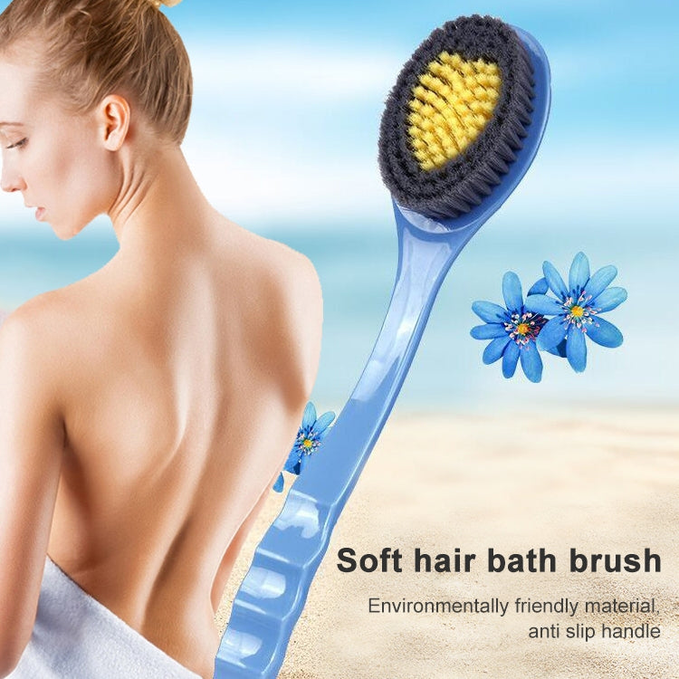Hanging Long Handle Bath Brush Soft Fur Wash Adult Massage Rub Back Brush(Blue)