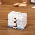 Wooden Pirate Jewellery Storage Box Case Holder Vintage Desk Storage Box(Lighthouse)