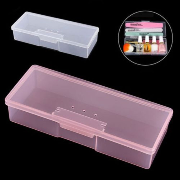 Plastic Transparent Nail Manicure Tools Storage Box(Clear)