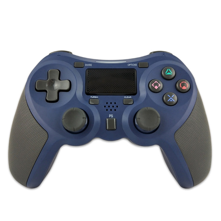 Rubberized Wireless Game Controller Bluetooth Handle for PS4 Host(Blue)