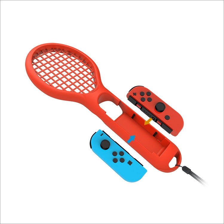 BODE Left and Right Small Handle Tennis Racket NS Game Grip Sports Game Handle TNS1843 for Switch(Red and blue)