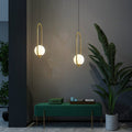 Restaurant Chandelier Single Head Creative Personality Simple Modern Copper Lamp with 5W Warm Light, Shape Style:Oval B2