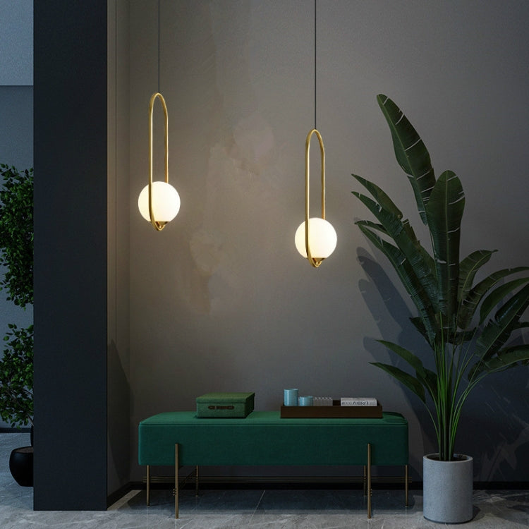 Restaurant Chandelier Single Head Creative Personality Simple Modern Copper Lamp with 5W Warm Light, Shape Style:Oval B2
