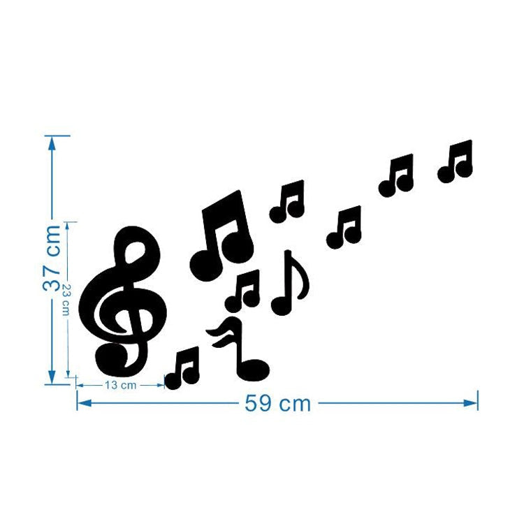 3D Musical Notes Acrylic Mirrors Wall Sticker Home Decor Living Room Wall Decoration Art DIY Wall Stickers(Blue)