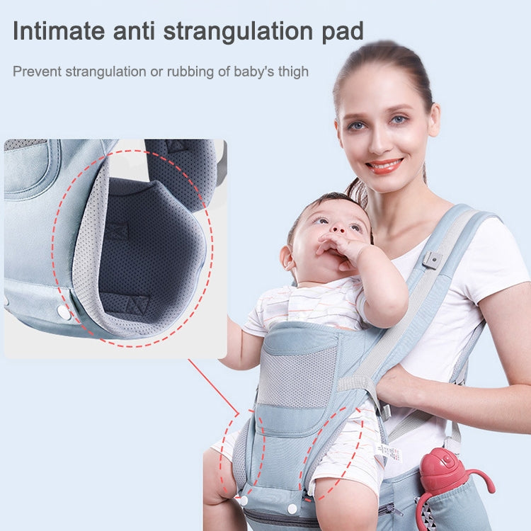 Newborn Four Seasons Multifunctional Strap Waist Stool(Cotton Denim Blue)