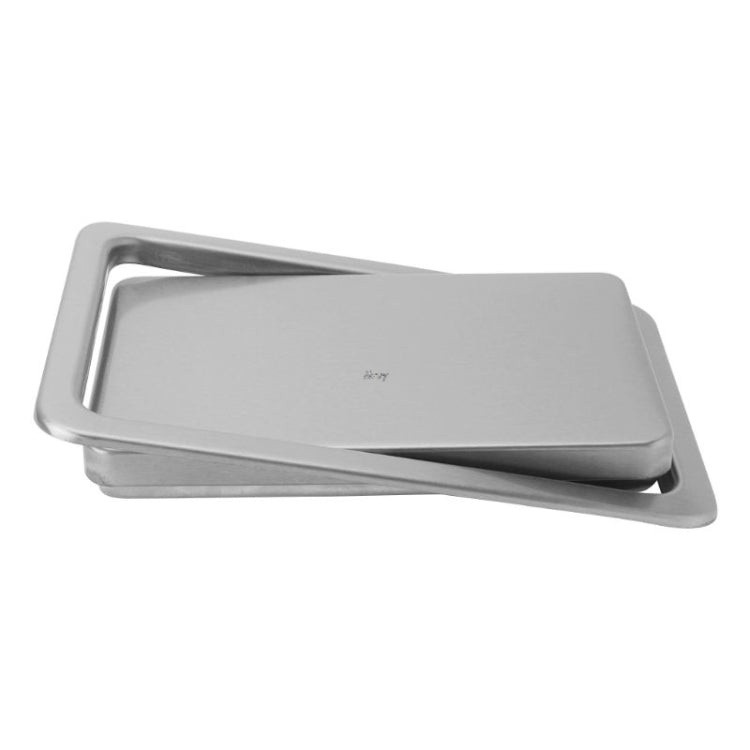 Embedded Type Stainless Steel Swing Cover Flip Kitchen Countertop Trash Can Lid  Cap, Size:Round Drawing 20cm Diameter(Silver)