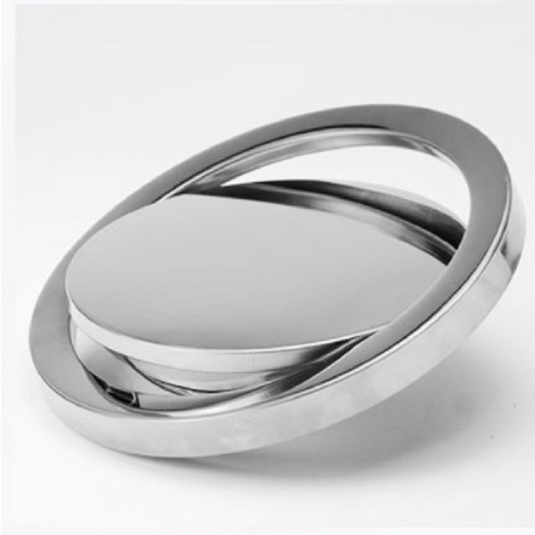 Embedded Type Stainless Steel Swing Cover Flip Kitchen Countertop Trash Can Lid  Cap, Size:Round Drawing 20cm Diameter(Silver)