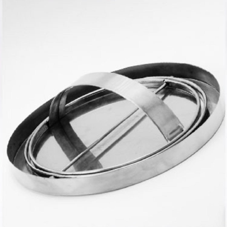 Embedded Type Stainless Steel Swing Cover Flip Kitchen Countertop Trash Can Lid  Cap, Size:Round Drawing 20cm Diameter(Silver)