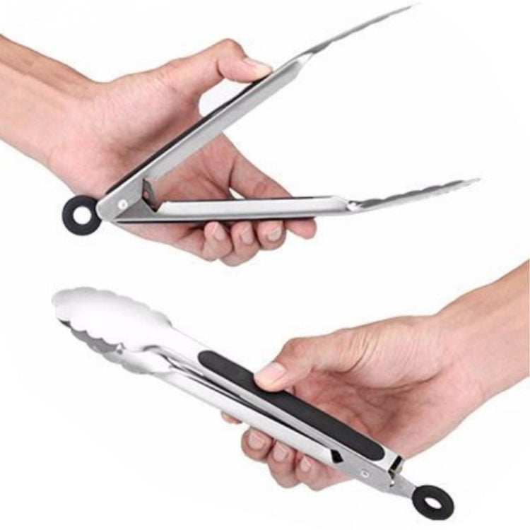 Stainless Steel Silicone Handle Kitchen Food Meat Barbecue Clip, Size:14 inch
