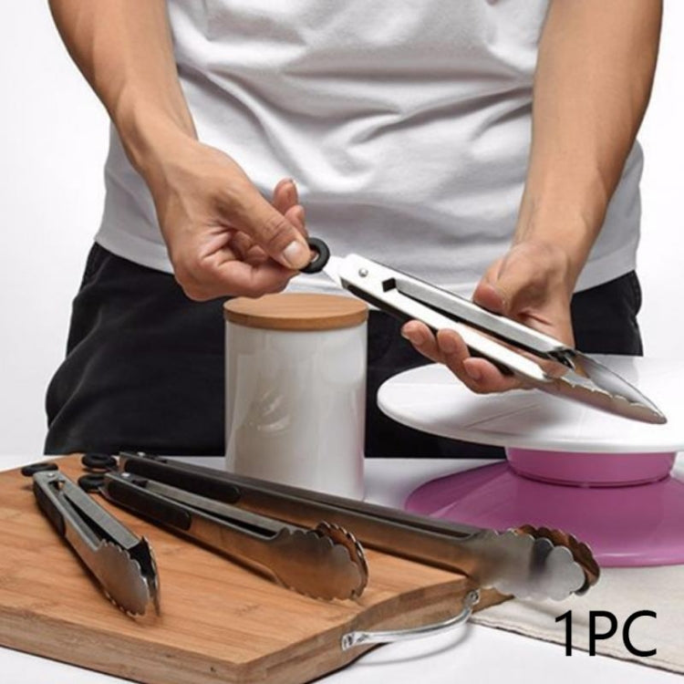 Stainless Steel Silicone Handle Kitchen Food Meat Barbecue Clip, Size:14 inch