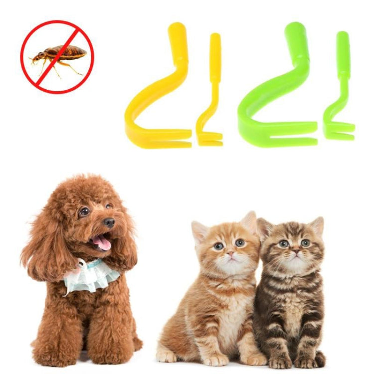 2 PCS Pet Catcher Flea Clipper Animal Deworming Pull Hard Tick Extractor Cats and Dogs Lice Scavenging Flea Hook(Blue)