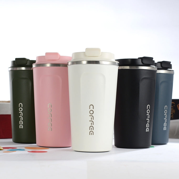 Smart Version Double Stainless steel 304 Coffee Mug Car Thermos Mug Travel Thermo Cup 380ml(White)