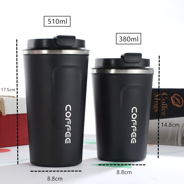 Smart Version Double Stainless steel 304 Coffee Mug Car Thermos Mug Travel Thermo Cup 380ml(White)
