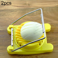 2 PCS Multifunctional Stainless Steel Egg Preserved Egg Slicer Fancy Splitter Kitchen Supplies Egg Cutting Tools(Yellow)