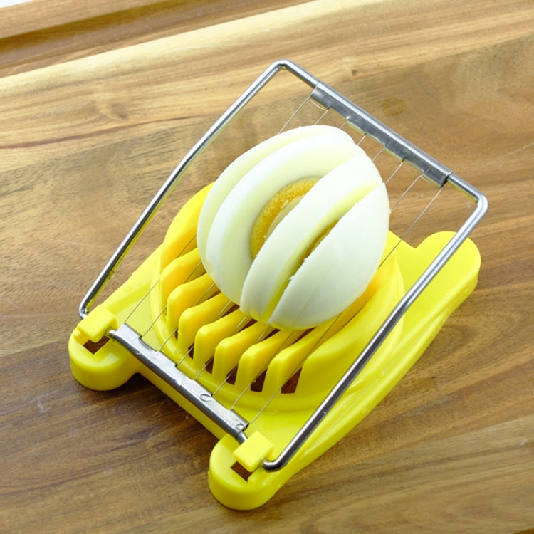 2 PCS Multifunctional Stainless Steel Egg Preserved Egg Slicer Fancy Splitter Kitchen Supplies Egg Cutting Tools(Yellow)