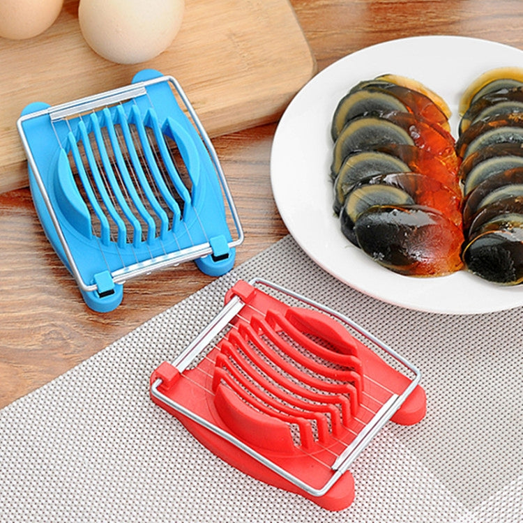 2 PCS Multifunctional Stainless Steel Egg Preserved Egg Slicer Fancy Splitter Kitchen Supplies Egg Cutting Tools(Yellow)