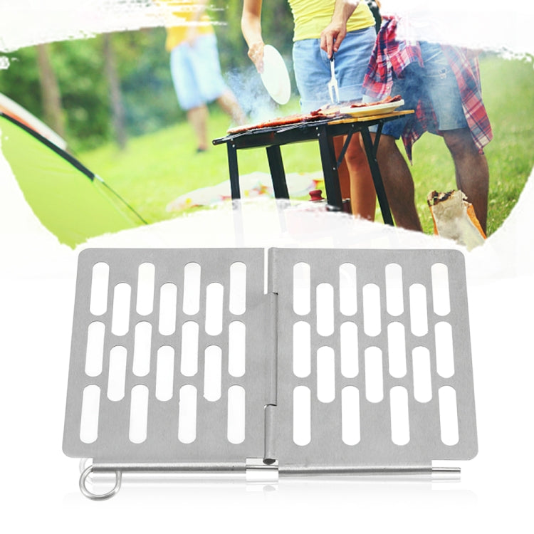 Stainless Steel Folding Barbecue Net  Portable BBQ Picnic Accessories, Size:S 15x10.3CM