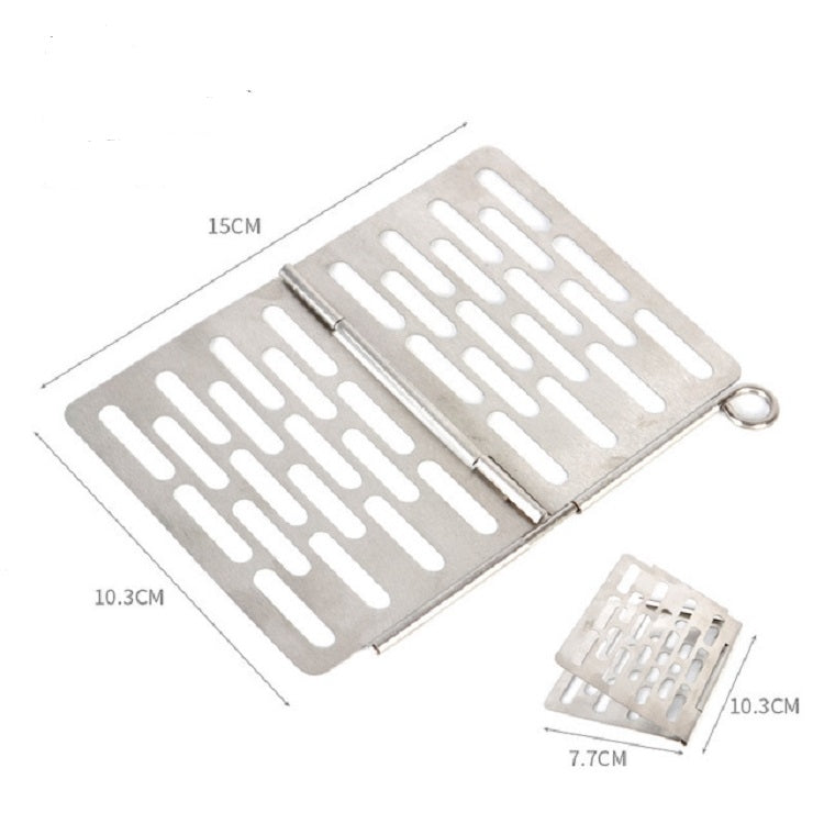 Stainless Steel Folding Barbecue Net  Portable BBQ Picnic Accessories, Size:S 15x10.3CM