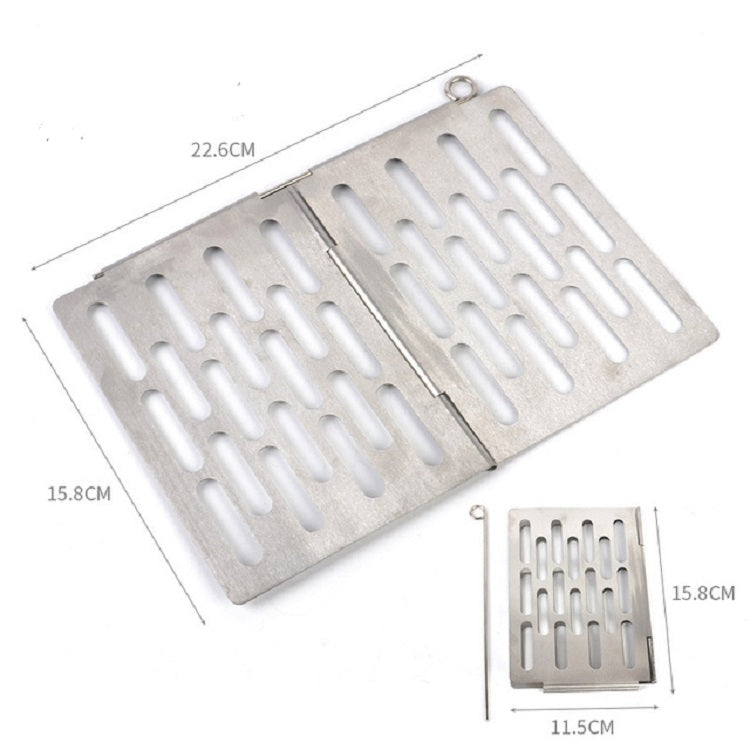 Stainless Steel Folding Barbecue Net  Portable BBQ Picnic Accessories, Size:M 22.6x15.8CM