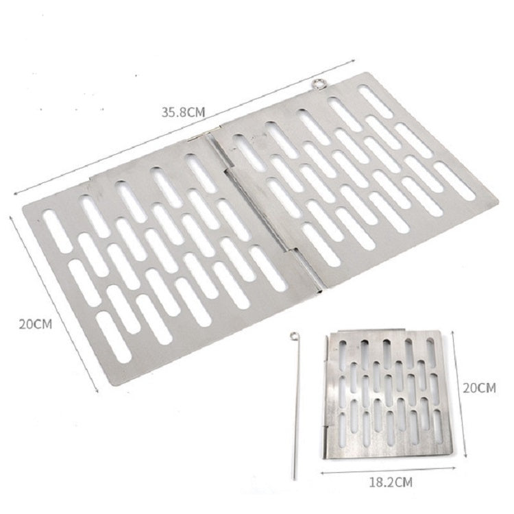 Stainless Steel Folding Barbecue Net  Portable BBQ Picnic Accessories, Size:L 35.8x20CM