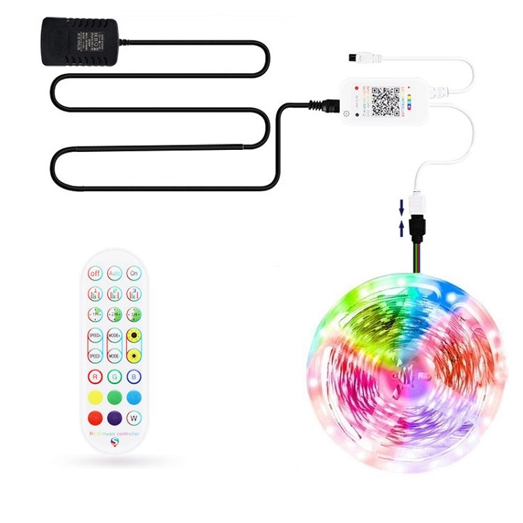 30M 540 LEDs Bluetooth Suit Smart Music Sound Control Light Strip Non-waterproof 5050 RGB Colorful Atmosphere LED Light Strip With 24-Keys Remote Control(EU Plug)