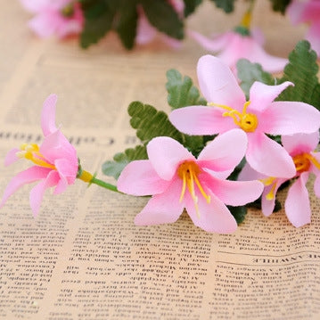 Artificial Flower Wall Hanging Lily Flower Vine Basket Flower Party Decorations(Purple)