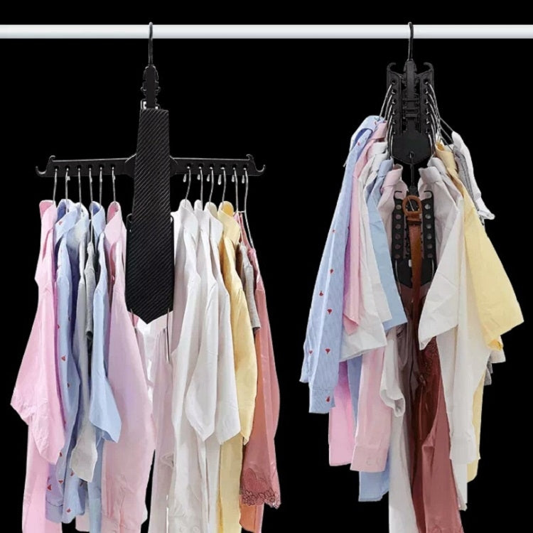 Multifunctional  5 in 1 Telescopic Folding Wardrobe Magic Trousers Rack(Black)