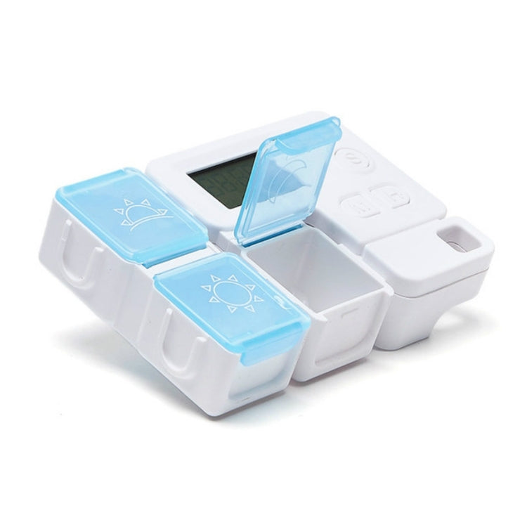 Portable Intelligent Plastic Storage Box Electronic Timing Reminder Medicine Boxes(Bright Red)