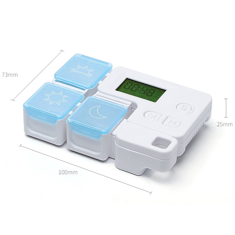 Portable Intelligent Plastic Storage Box Electronic Timing Reminder Medicine Boxes(Bright Red)